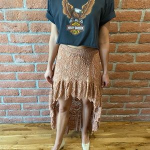 New Nightcap Lace Hi Low Skirt